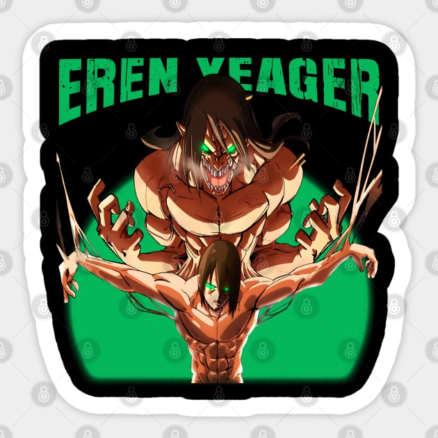 Attack on Titan: Eren Titan Awakening Sticker by Otaku Vibes